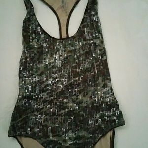Victorias Secret 1 Piece sequined camouflage suit