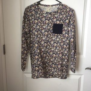 LA Hearts floral long sleeve shirt with pocket