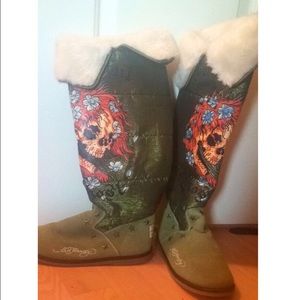 NEVER BEEN WORN Ed Hardy Tall Boots