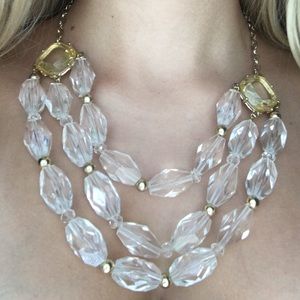 Clear and gold stunning statement necklace