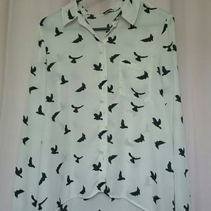 Button up forever 21 bird shirt