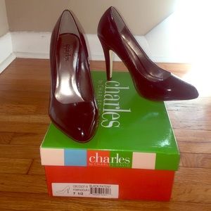 NWT Charles David black patent leather pumps, 7.5.