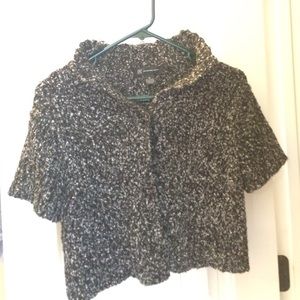 INC cropped sweater. Med. Rarely worn. Black/grey.