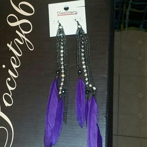 Purple Feather earrings