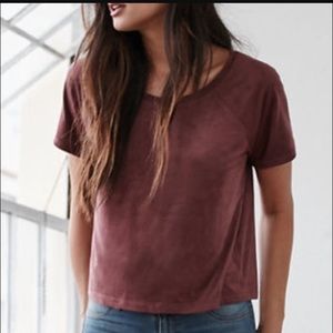 Faux suede gray tshirt