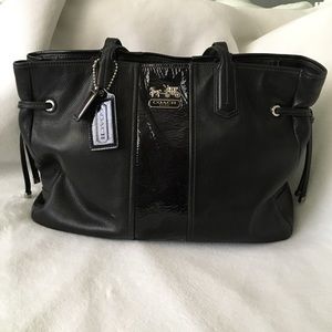 COACH Chelsea Leather Stripe Charlie Tote