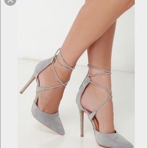 Glittery lace up pumps