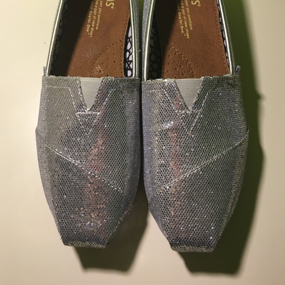 Glittery Silver TOMS