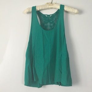 F21 Green lace back tank