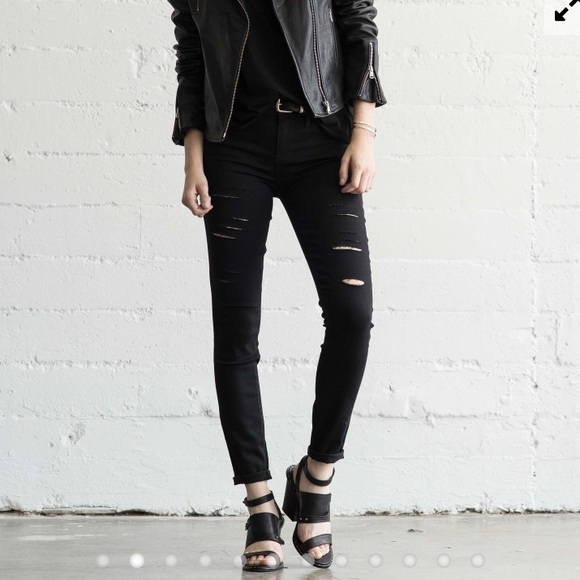 DSTLD power stretch distressed skinny jeans