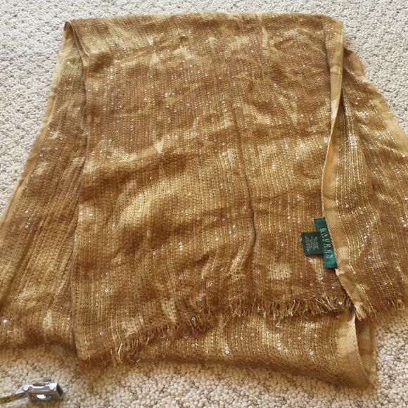 Gold and brown shimmer scarf Lauren Scarf
