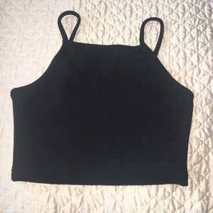 black ribbed crop top
