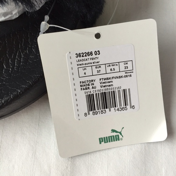 Puma x Fenty Black Fur Slides - Picture 4 of 4