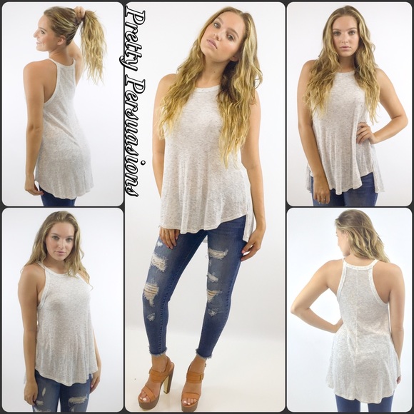 SOLD OUT Speckled Loose Fitted Sleeveless Tank Top - Picture 3 of 4