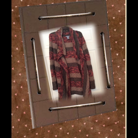 Oliva Sky Sweaters - Long sweater coat in shades of brown.