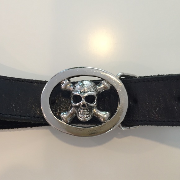 B\'low the belt skull leather belt main image 4