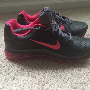 Pink and a Black Nike AirMax Sneakers