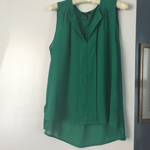 F21 green sheer tank
