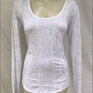 Long sleeve Lululemon white snake skin shirt
