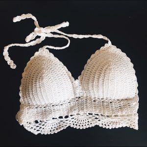 White Crochet Bralette