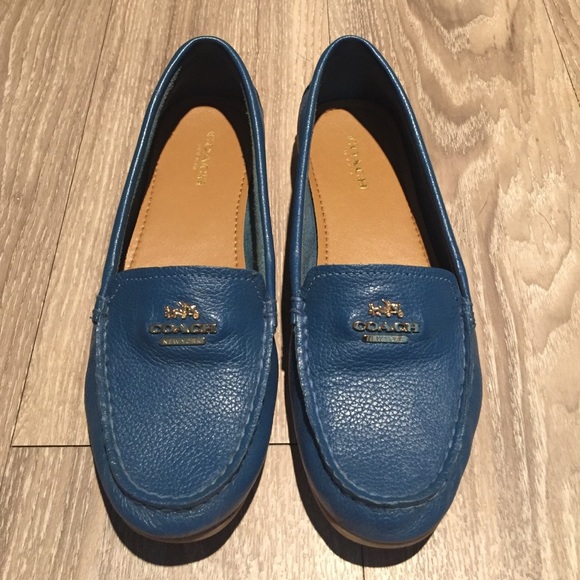 coach blue loafers