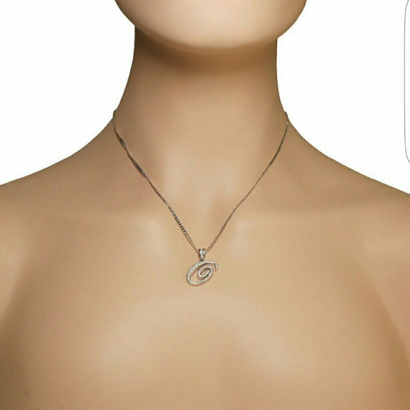 Letter O Cursive Initial Cz Pendant - image 2