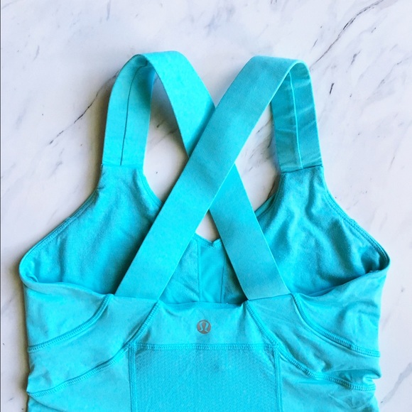 lululemon athletica Tops - Lululemon Cross Back Turquoise Tank