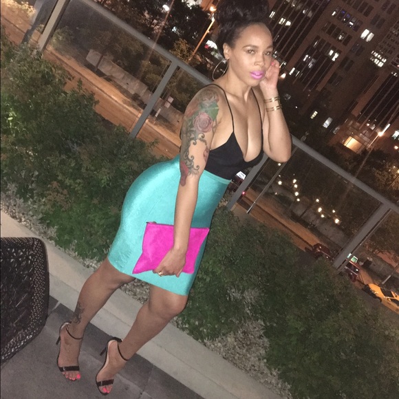 Akira Turquoise Bandage Skirt