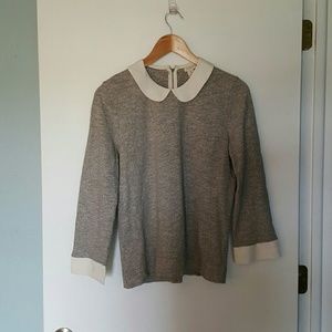 J. Crew Grey Lightweight 3/4 Sleeve Top