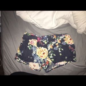 Floral fabric shorts