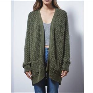 LA Hearts Basketweave Open Front Cardigan