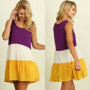 💥SALE!!!💥Purple and gold Colorblock Dress