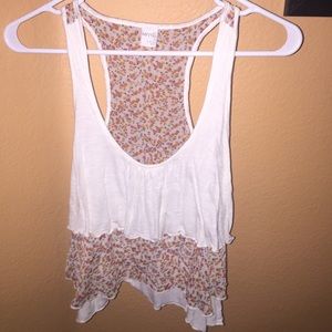 Crop floral tank top