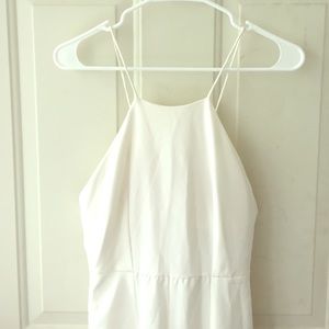 A white full length romper.