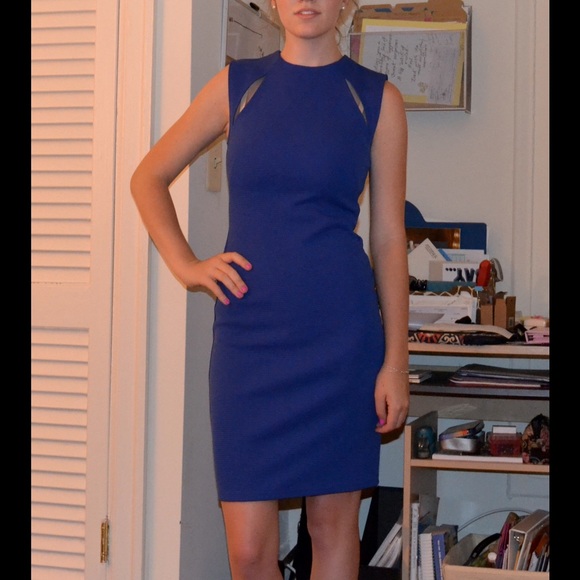 TOPSHOP Size 2 royal blue body con dress