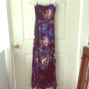A strapless maxi dress.