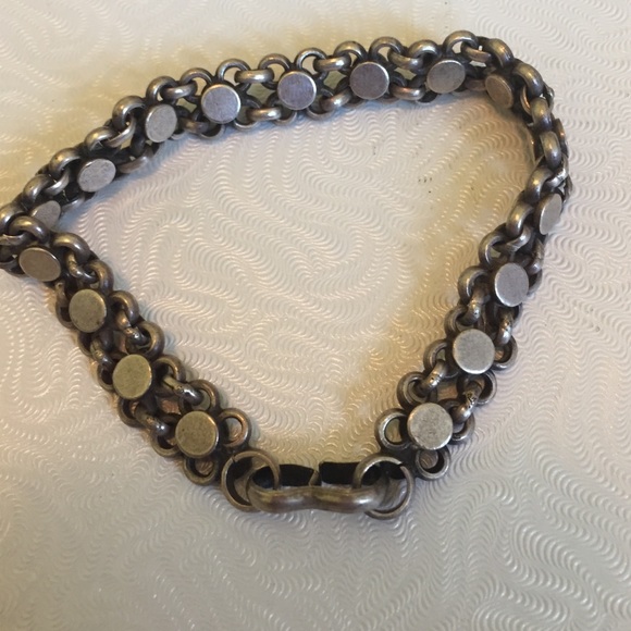 Sterling silver floral link bracelet