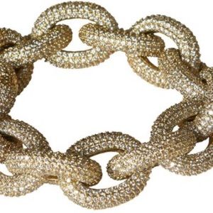 Classic Gold-tone pave link toggle bracelet