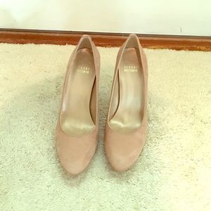 Stuart Weitzman nude buck  suede  heels