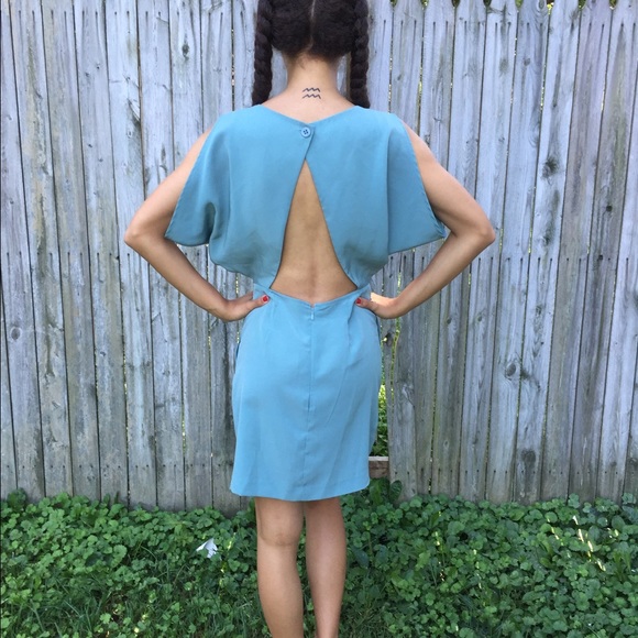 Dusty Blue BCBG Open Backed-Dress