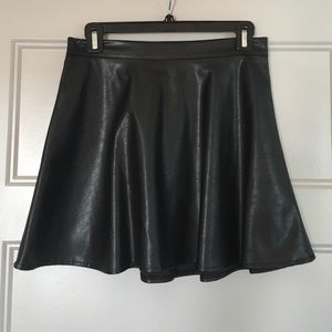Vegan Leather Skater Skirt