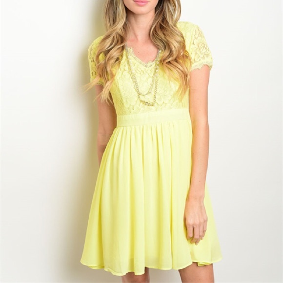 🎉HP🎉 Yellow Fit and Flare Dress