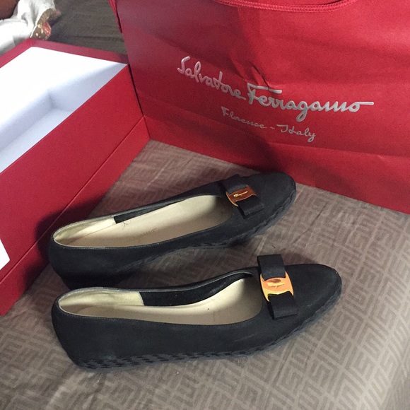 Vintage suede Salvatore Ferragamo shoes size 81/2 - Picture 2 of 4