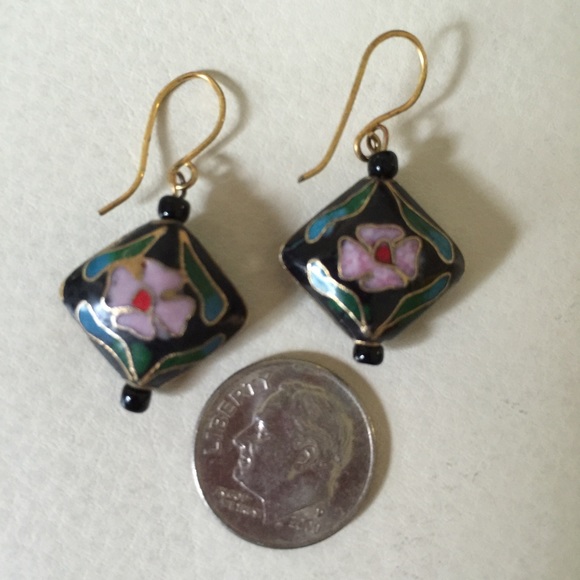 Vintage cloissone earrings. - Picture 2 of 4