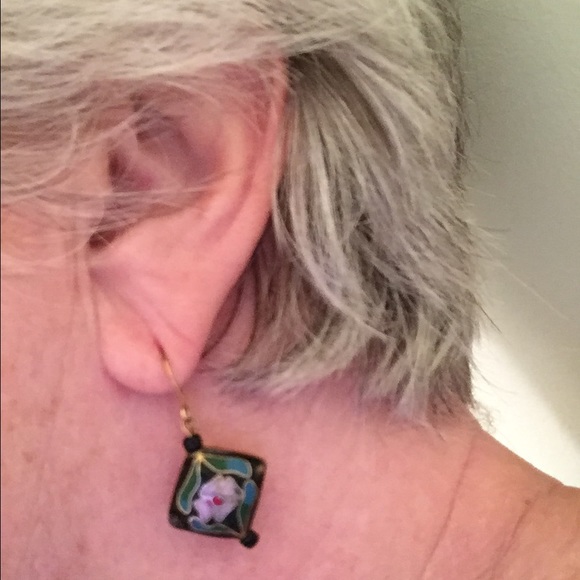 Vintage cloissone earrings. - Picture 3 of 4