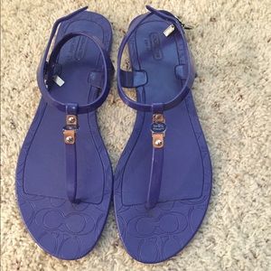 Coach periwinkle blue jelly sandals