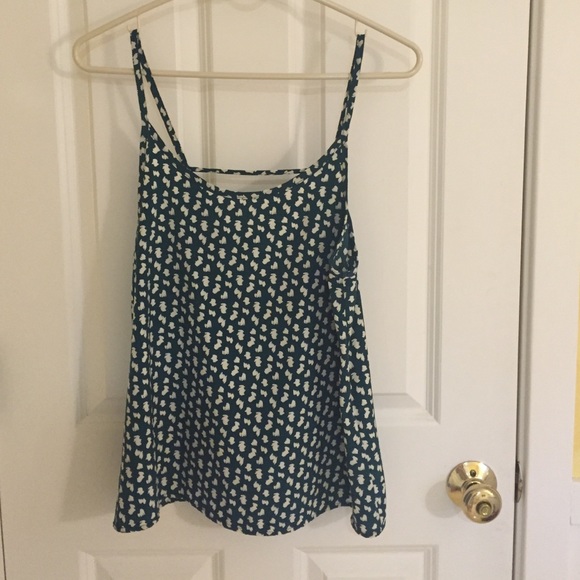 Green and white satin tank top