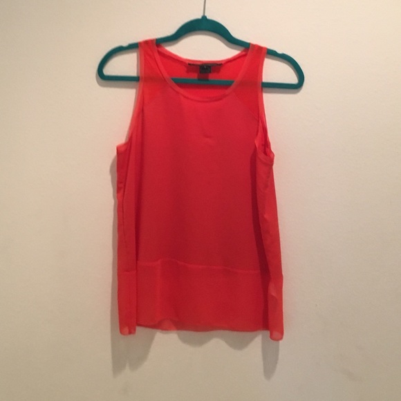 French concetion blood orange silk tank top - Picture 1 of 4