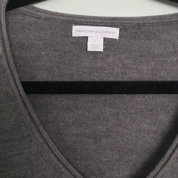 New York and Company grey Vneck sweater - Picture 2 of 3