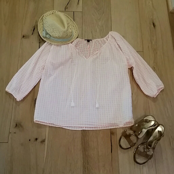 J Crew tunic blouse with tassels